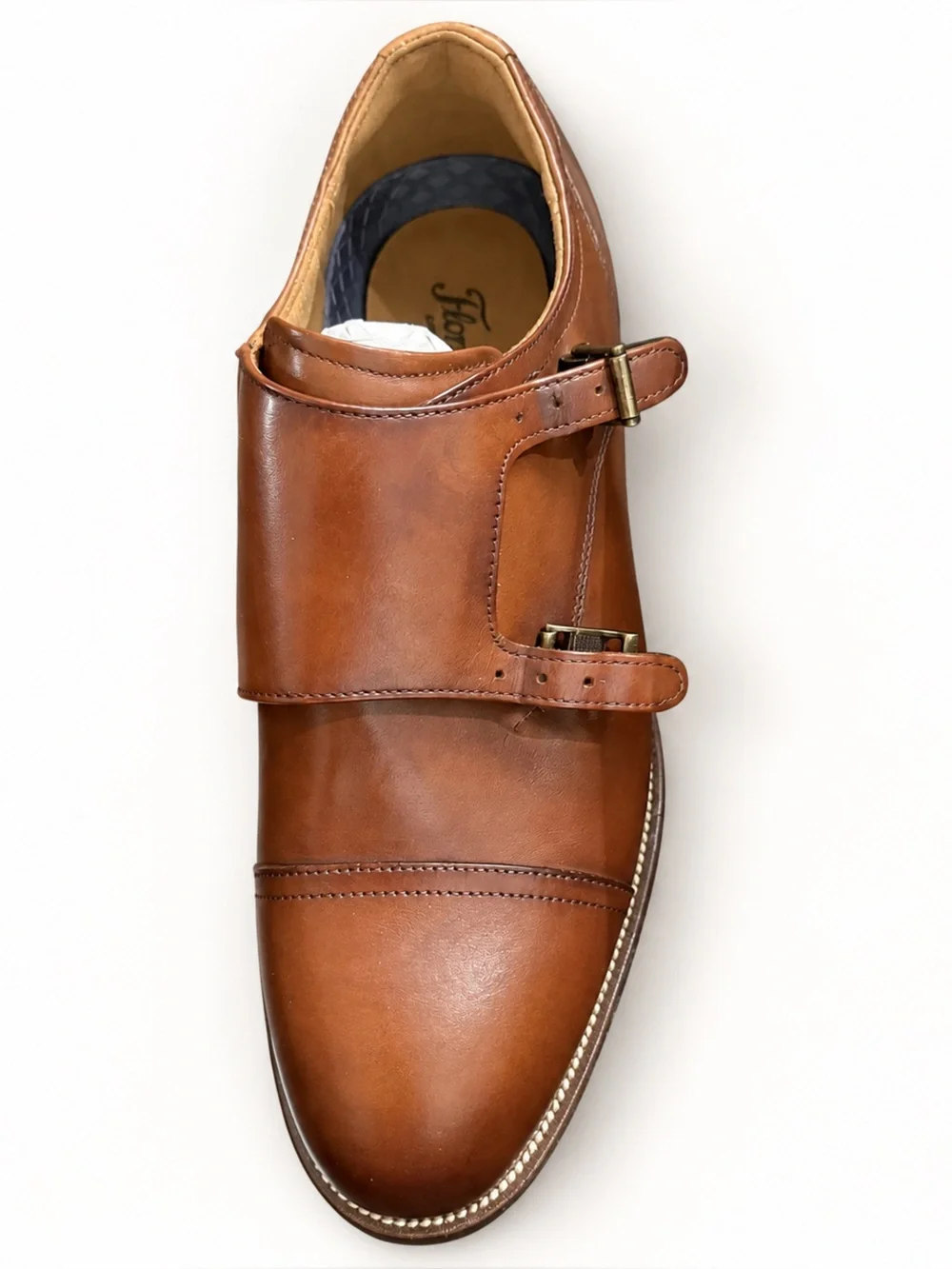 Florsheim Monk Strap Shoes 11M - Cognac, New in Box